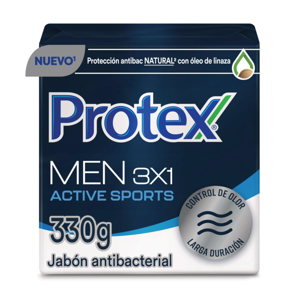 Jabón Antibacterial en Barra PROTEX Men Sport Caja 3x110g