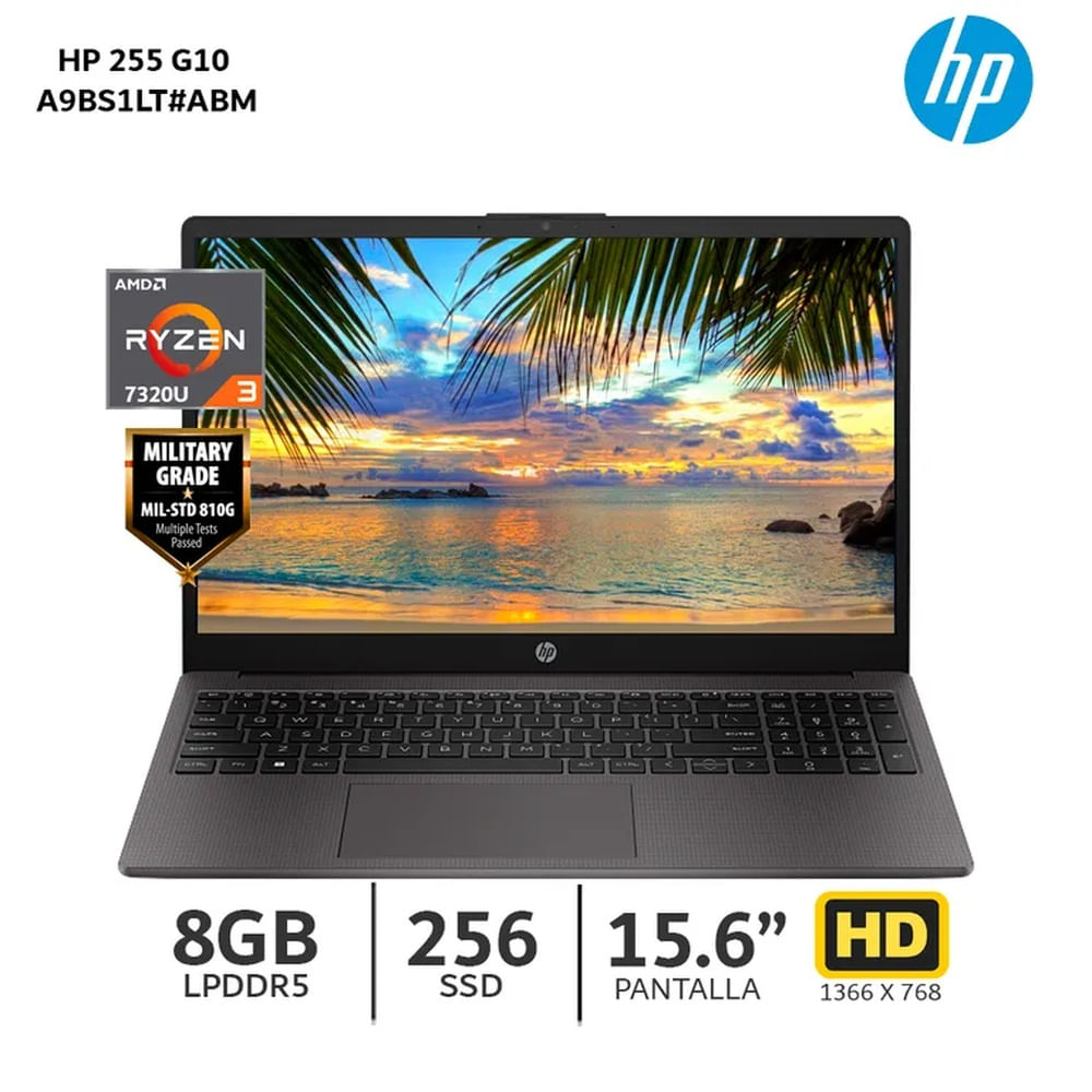 Laptop HP 255 G10 Ryzen 3 7320U / 8Gb Ram / 256Gb SSD / 15.6” HD – A9BS1LT#ABM