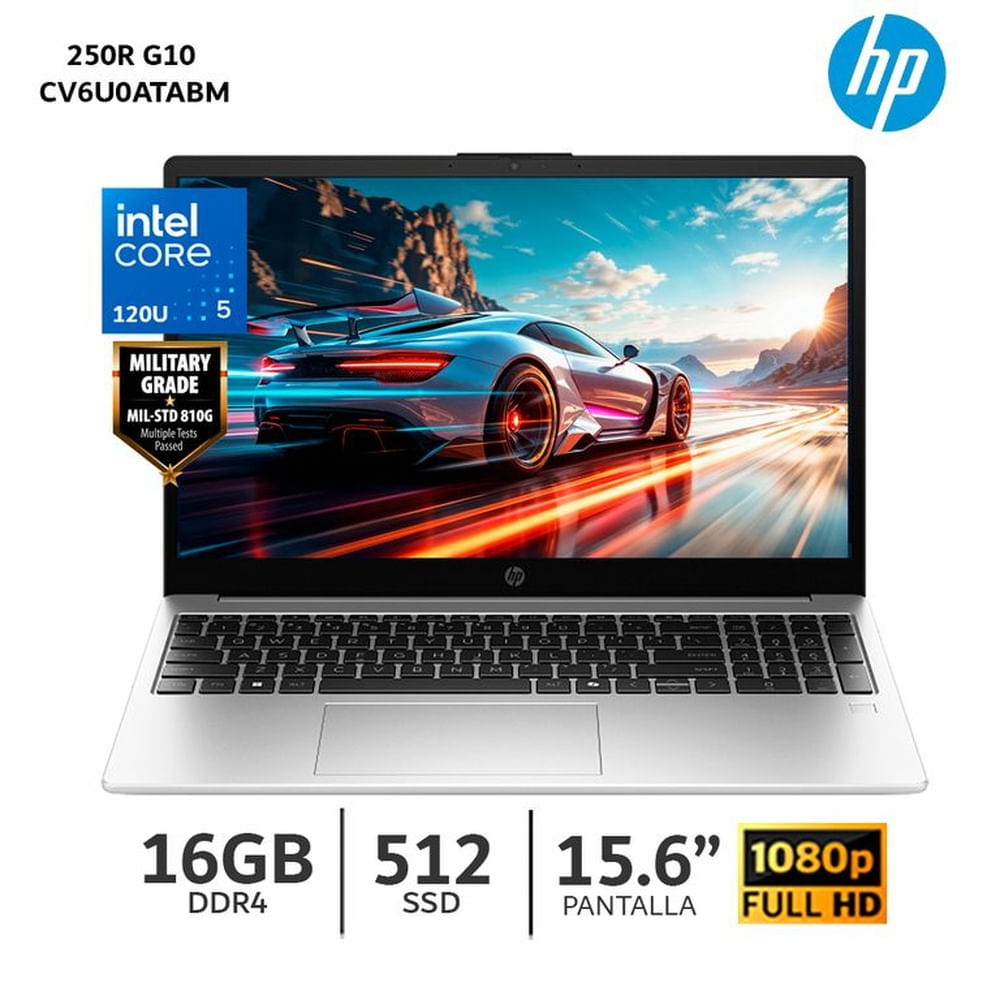 Laptop HP 250R G10 Core 5-120U 16Gb Ram 512Gb SSD 15.6” FHD CV6U0ATABM