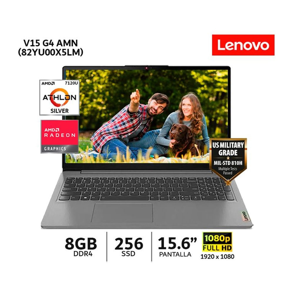 Laptop Lenovo Athlon Silver 7120U 8GB RAM 256GB SSD 156 FHD WIND 82YU00X5LM