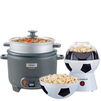 Combo Arrocera 3 en 1 Oster CKSTRC12DFSKE más Máquina de Pop Corn