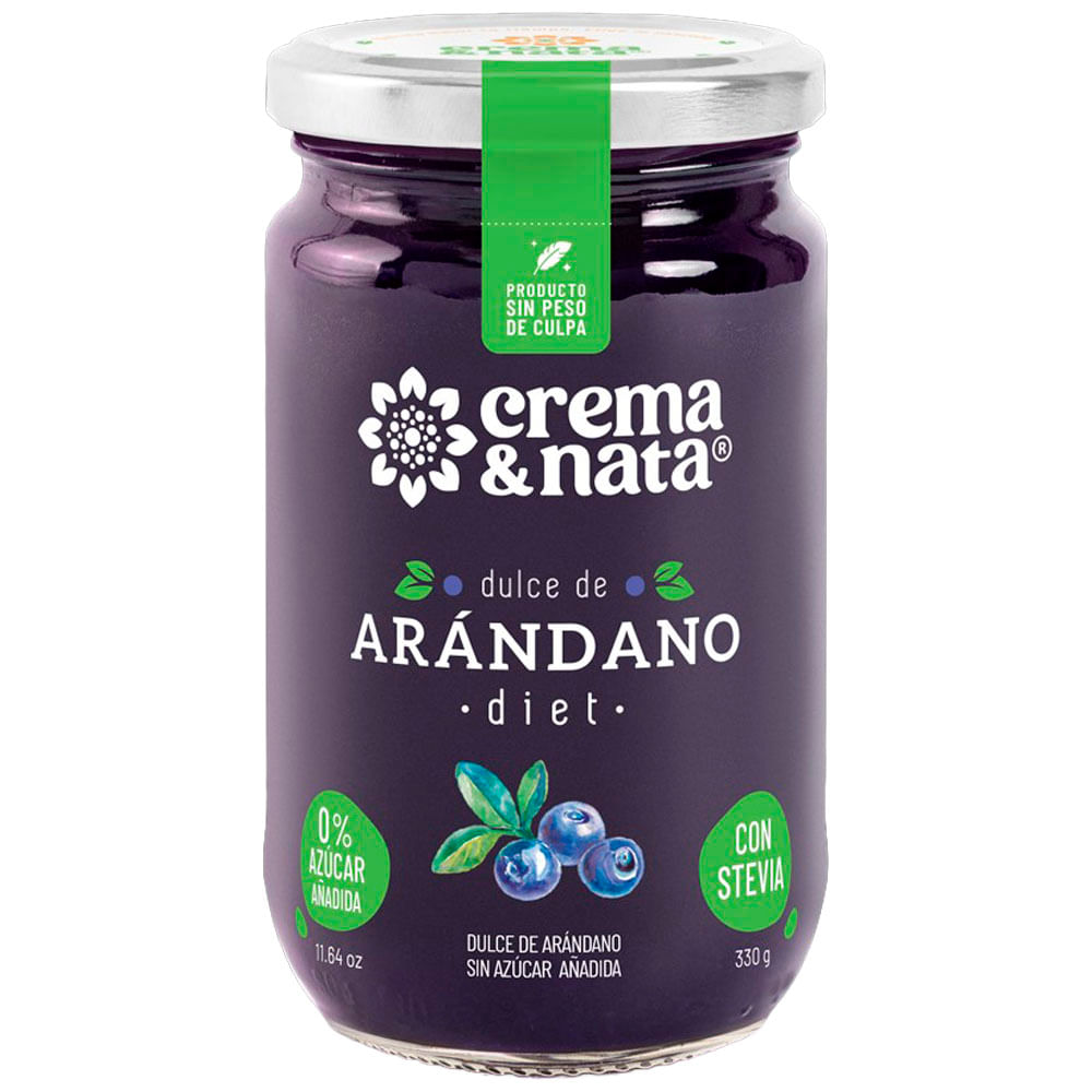 Mermelada CREMA&NATA Diet Arándano Frasco 330g