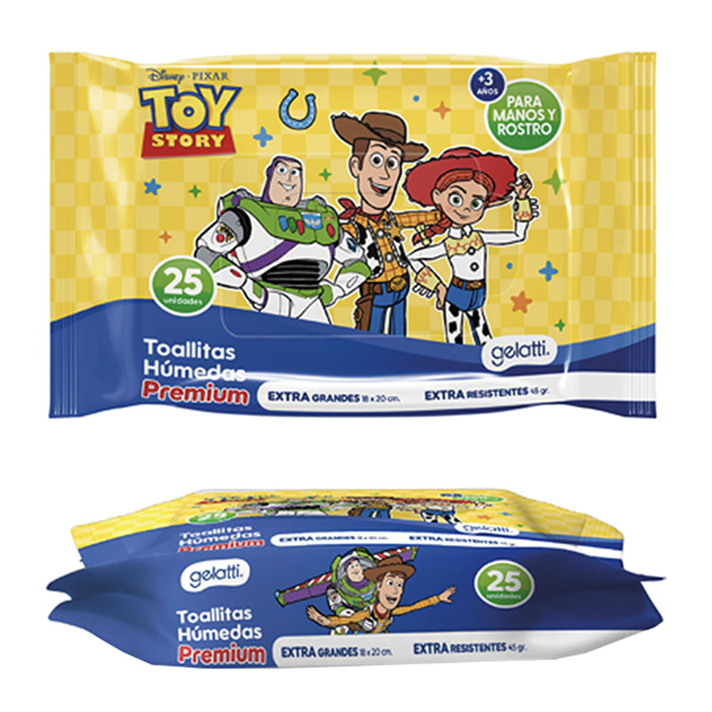 Toallitas Humédas GELATTI Toy Story Paquete 25un