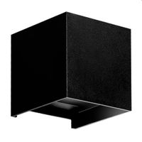 Aplique exterior Cubo led 6W luz cálida IP65 negro Lightech