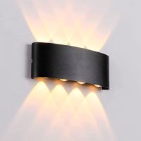 Aplique led Cob Marga 8w Lc Ip44 Negro Lightech