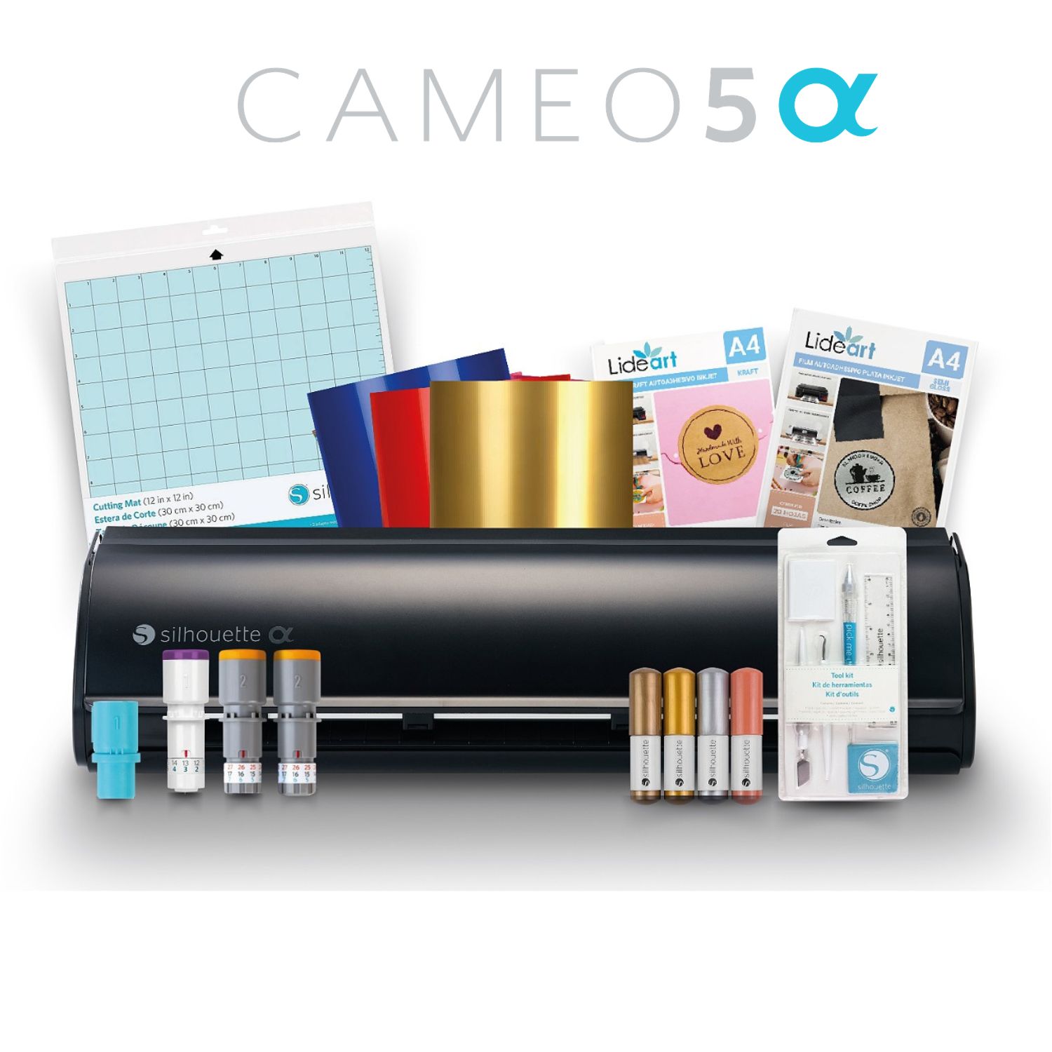 Combo Full Silhouette Cameo 5 Alpha Negro Mate y Cuchillas