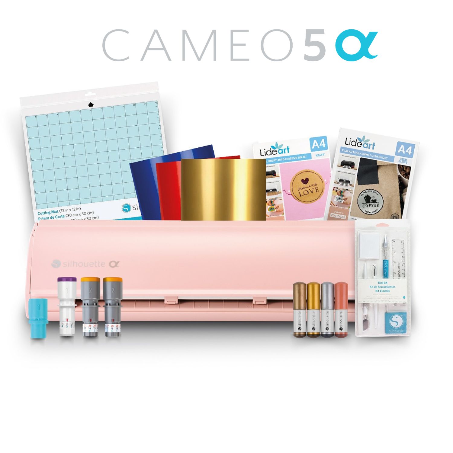Combo Full Silhouette Cameo 5 Alpha Rosa y Cuchillas