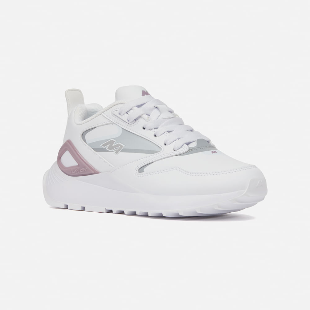 Zapatilla New Athletic Lifestyle Flats City 252-0128 para Mujer 38 Blanco