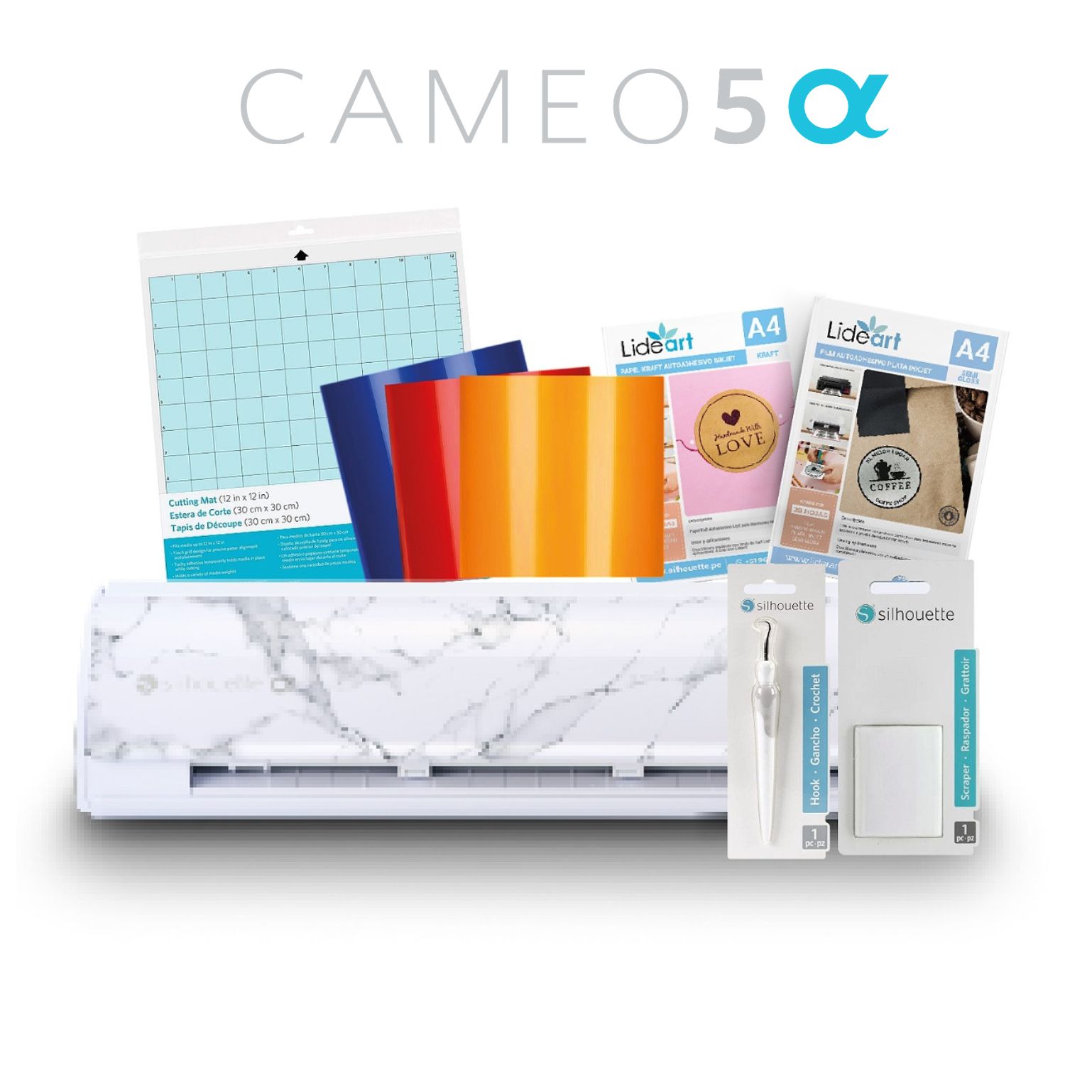 Kit Básico Silhouette Cameo 5 Alpha Mármol y Accesorios