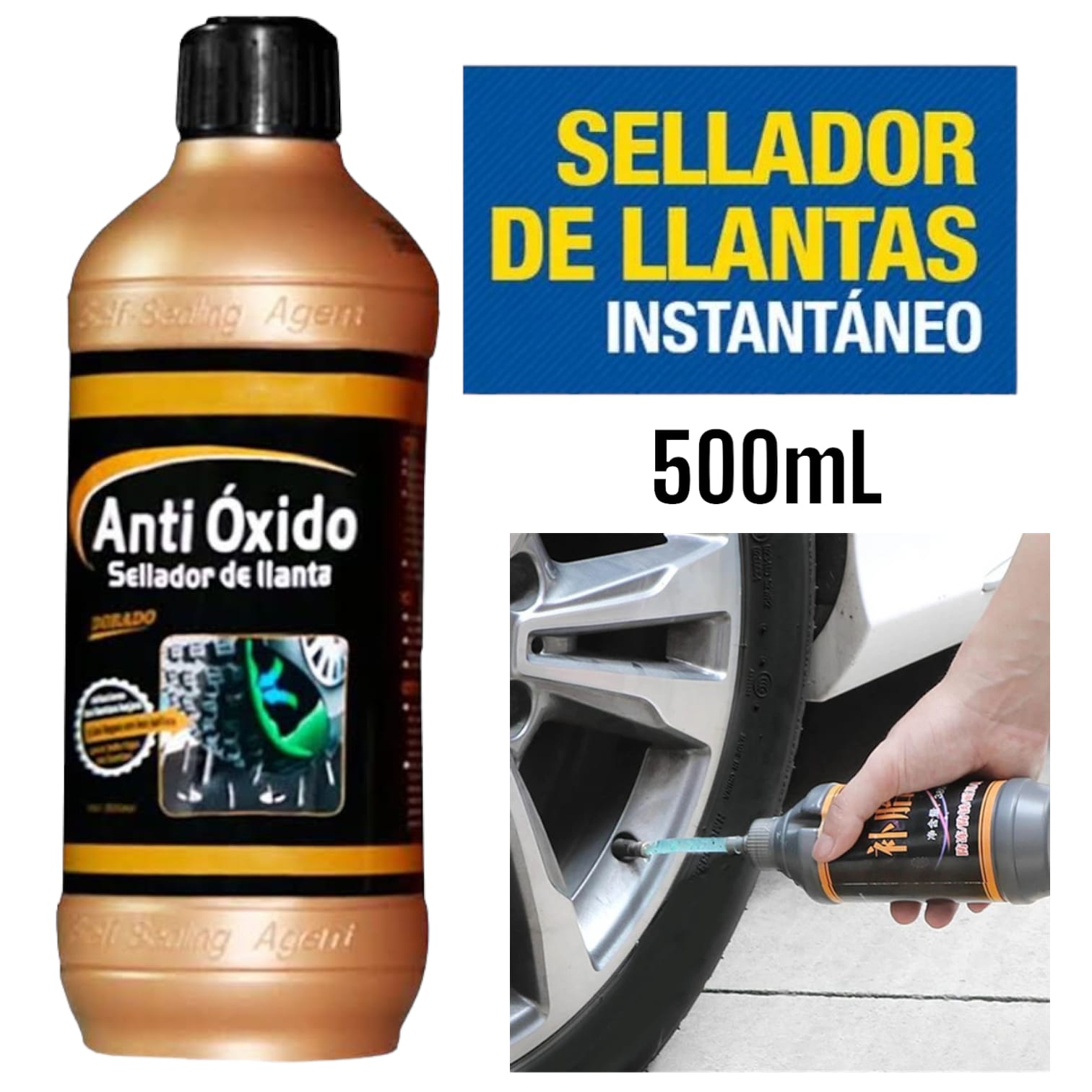 Sellador de Llanta Anti oxido para Llantas 500ml