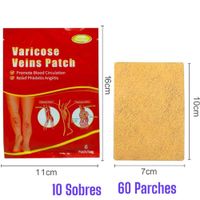 Pack de Parches Naturales para Várices 10 Sobres de 60 Und.