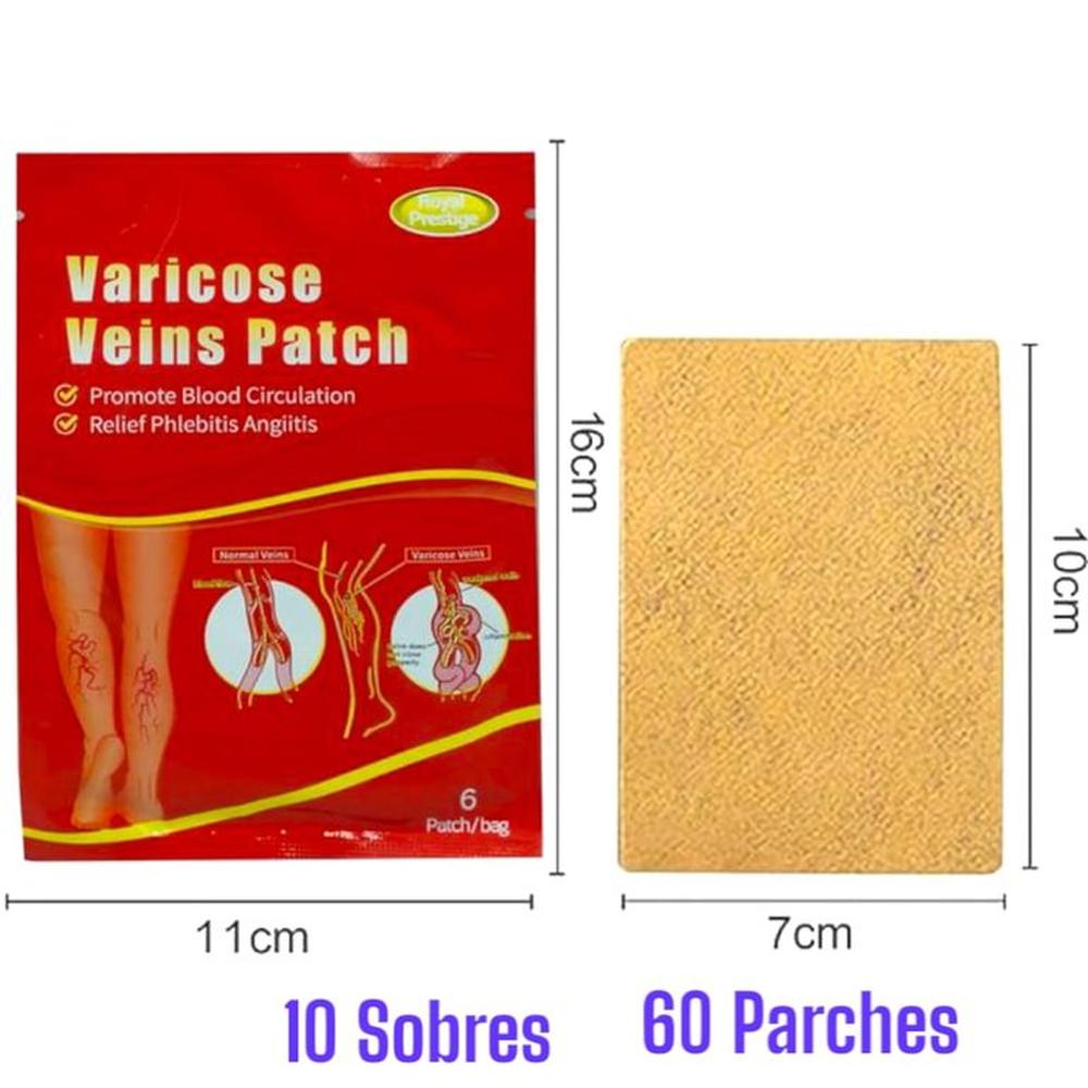 Pack de Parches Naturales para Várices 10 Sobres de 60 Und.