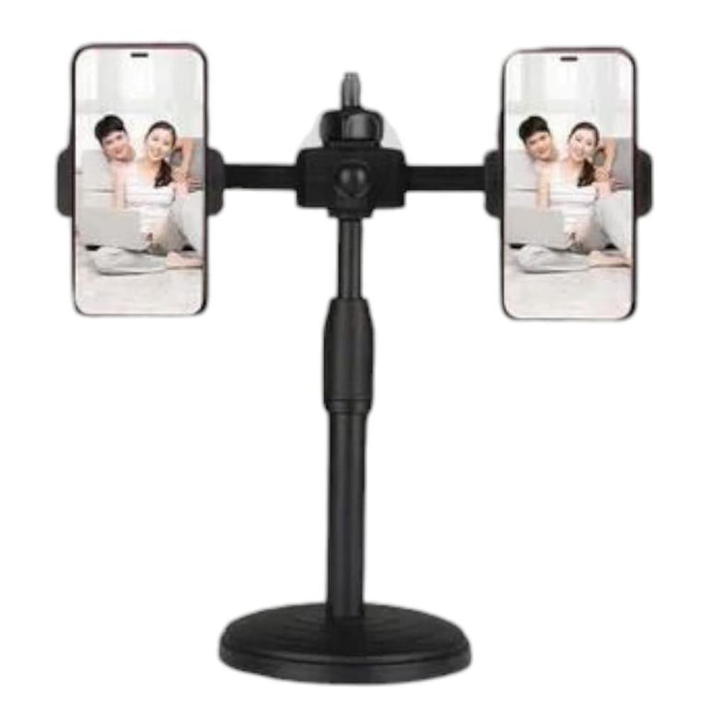 Soporte Universal Para 2 Celular Extensible Y Giratorio con Base