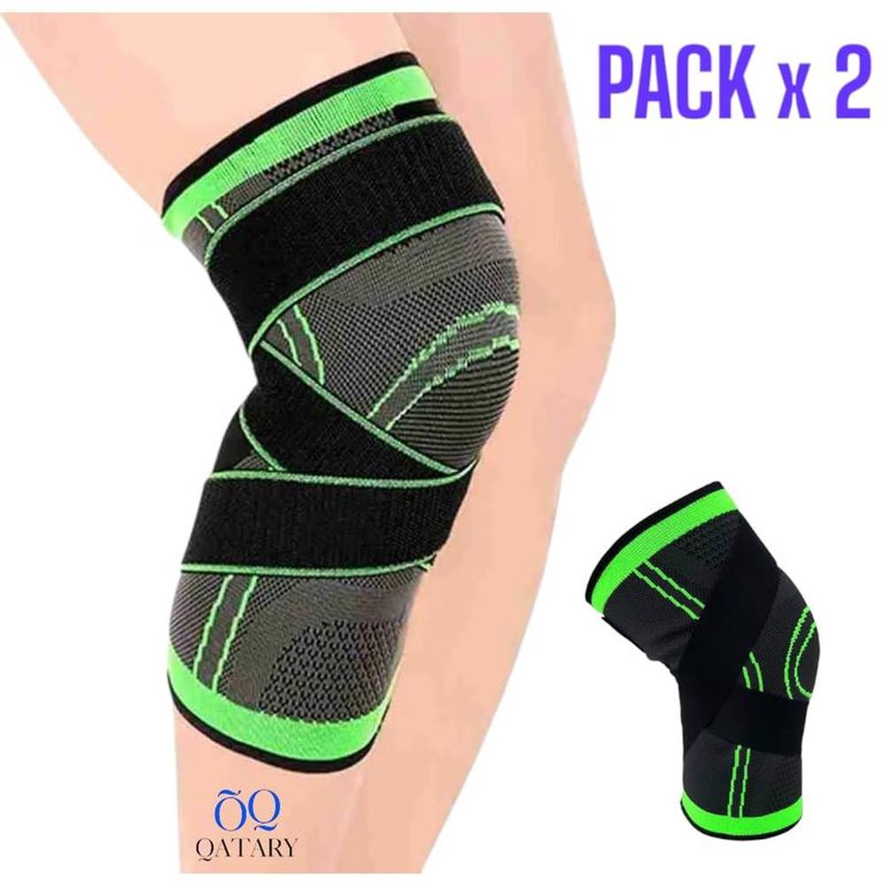 Pack 2 Rodillera Elástica Ajustable con Velcro para Deporte Multicolor
