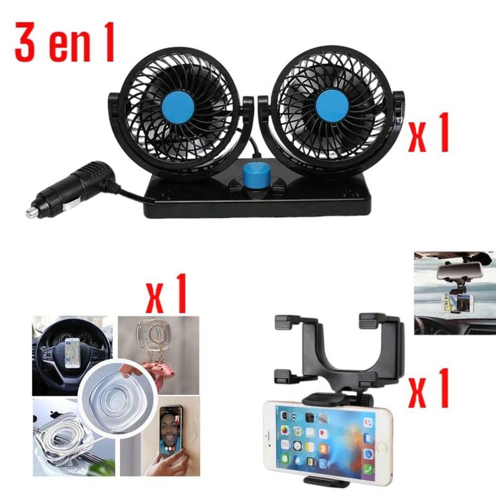 Set 3 en 1 para Auto Ventilador Y Soporte y Pad Nano Gel