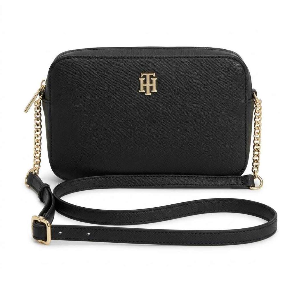 CARTERA CROSSBODY TOMMY HILFIGER NEGRO CON CADENA DORADA