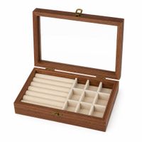 Joyero Caja Organizadora Madera Decorativo Dormitorio Aretes Collares Hogar Y878