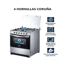 Cocina Indurama 4 Quemadores Coruña Croma Encendido Eléctrico 66 litros nuevo