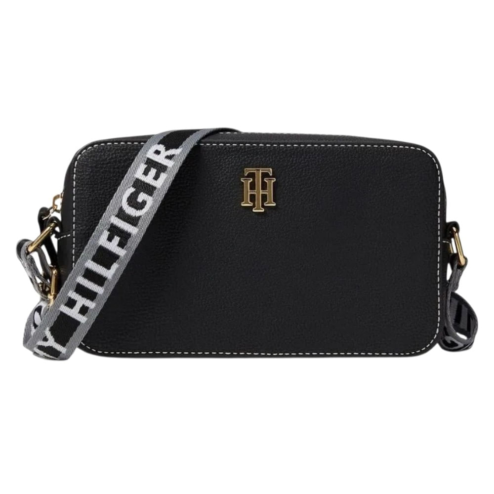 CARTERA CROSSBODY TOMMY HILFIGER NEGRO CORREA MONOGRAFIADA