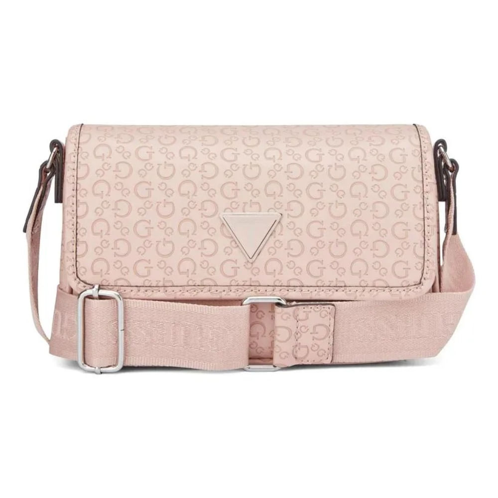 CARTERA CROSSBODY GUESS MONOGRAFIADA ROSADA