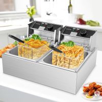 Freidora 11L Eléctrica Doble De Mesa Para Papas Fritas Y Más