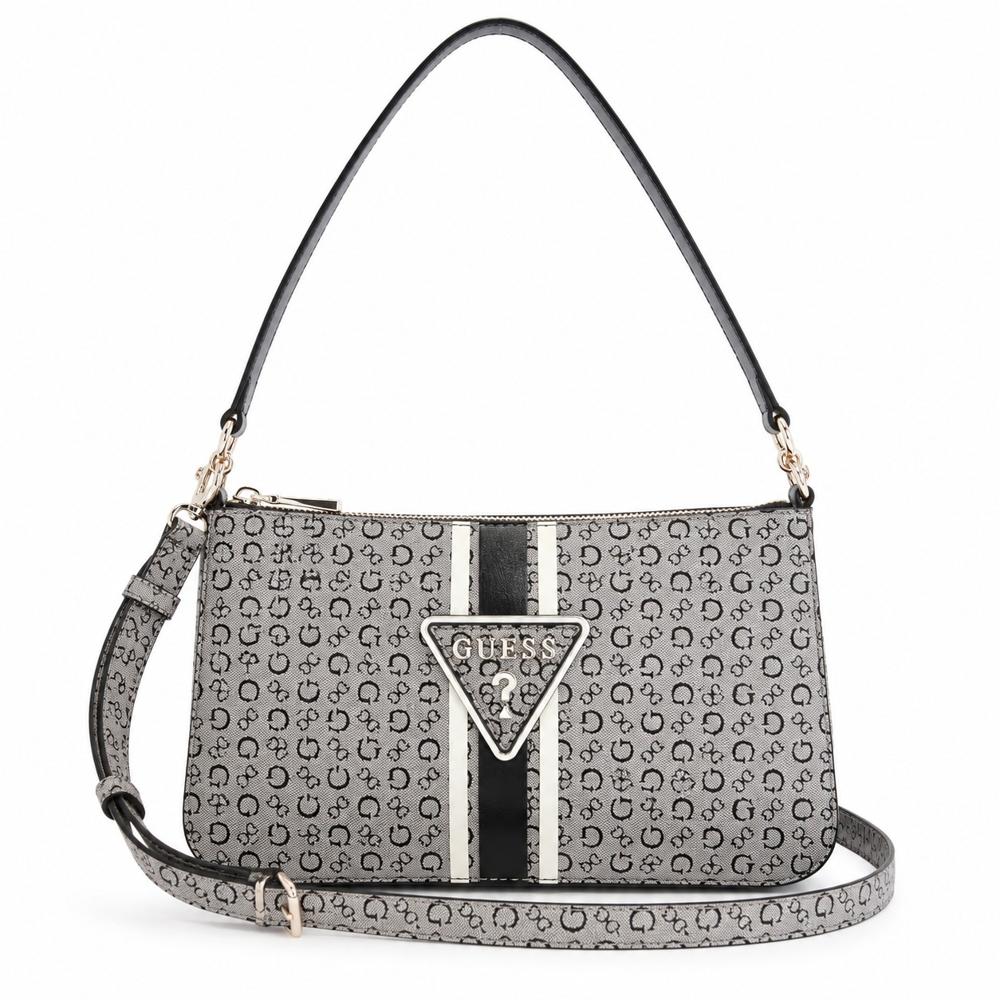 CARTERA SHOULDER BAG Y CROSSBODY GUESS MONOGRAFIADA GRIS