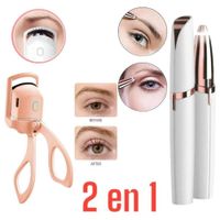 Pack 2 en 1 Rizador Térmico de Pestañas y Depilador de Cejas Vellos