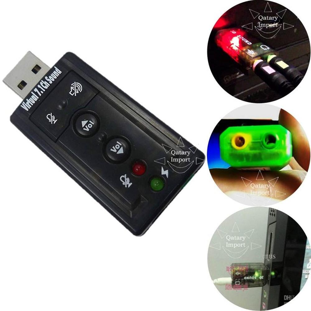 Adaptador de Sonido USB Virtual de 7 1 Canales Controlador de Sonido