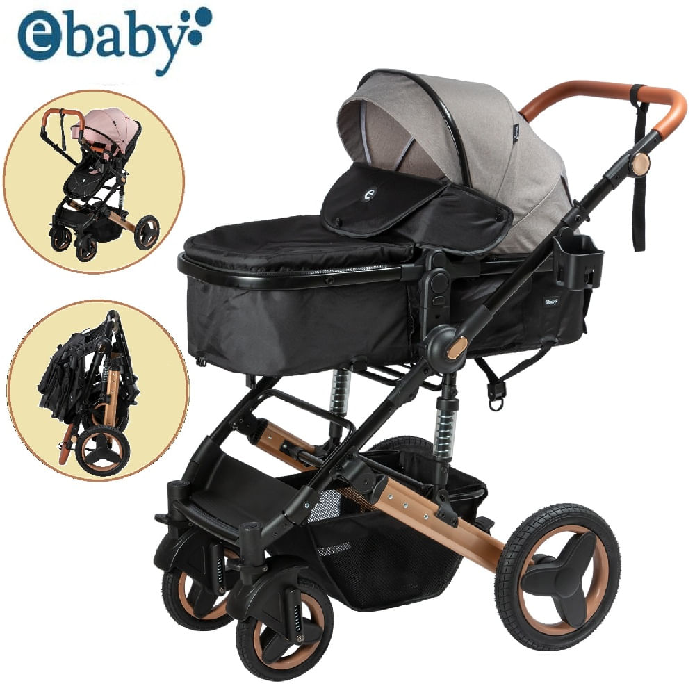 Coche Cuna Moises Roman con cambio de asiento Gris