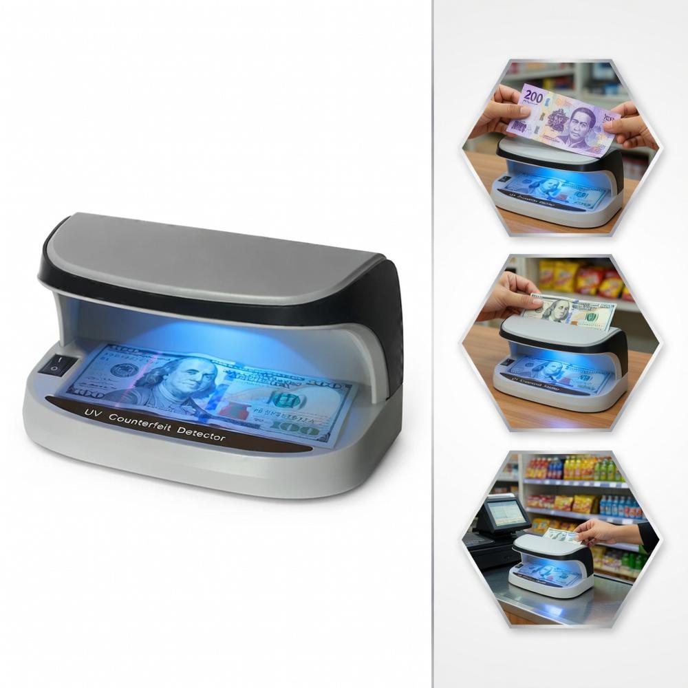 Detector de Billetes Falsos Luz Ultravioleta UV Verificador Portátil de Monedas y Dólares