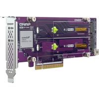 QNAP Tarjeta de Expansión SSD M.2 Dual QM2-2P-384A PCIe Gen3 x8, Soporta SSDs M.2 22110/2