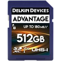 Delkin Devices Tarjeta de Memoria SDXC 512GB ADVANTAGE UHS-I V30 - 180 MB/s Lectura, 150 M