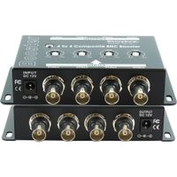 Shinybow SB-2811 Amplificador de Video Compuesto 4 x 4 BNC, Ganancia Ajustable hasta 6 dB,