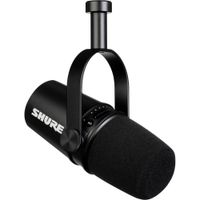 Shure MV7 Micrófono de Podcast Black - Conexiones USB y XLR, Patrón Cardioide, Filtro An