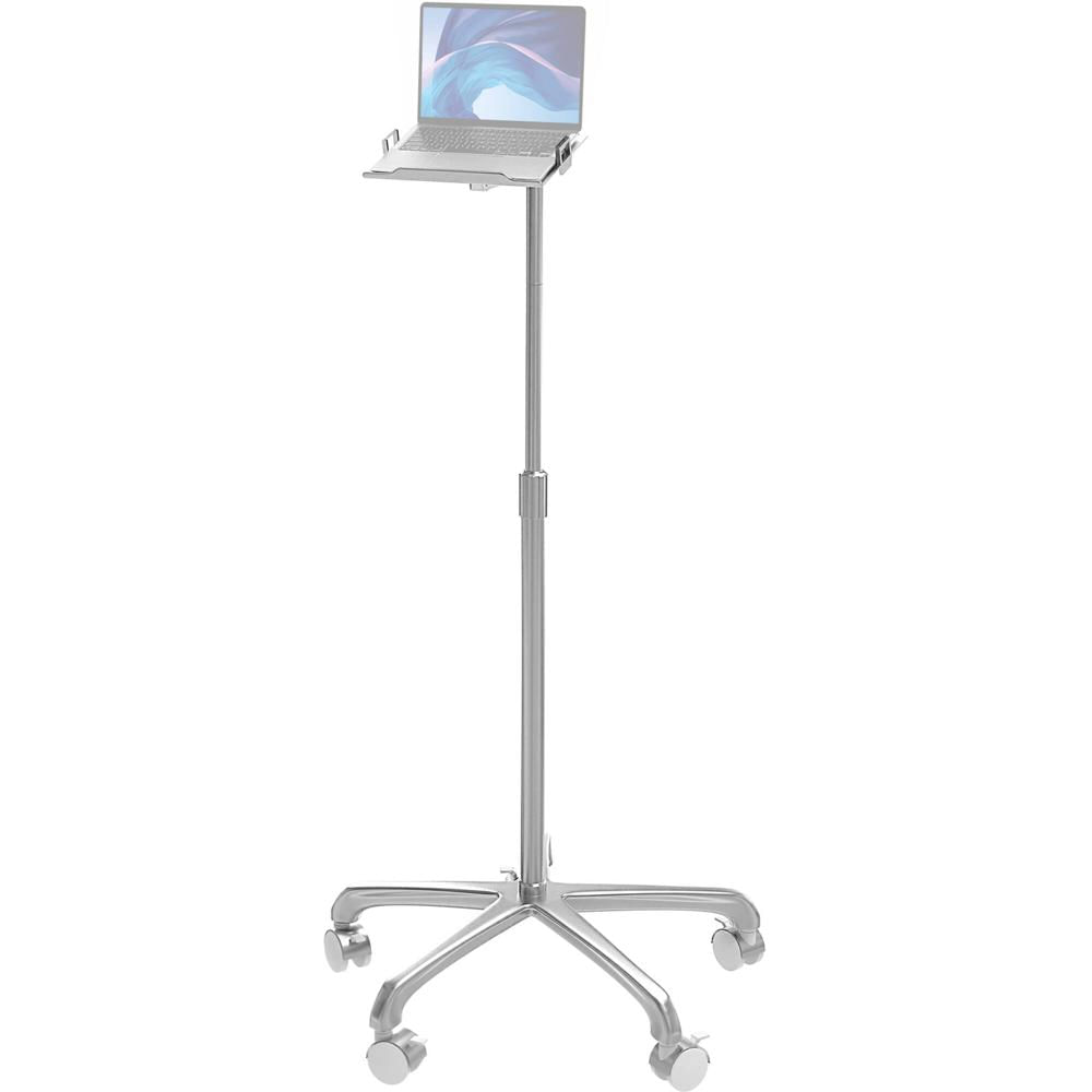 CTA Digital Soporte de Piso Ajustable con Soporte para Laptop - Altura Ajustable de 21 a 3