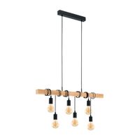 Lámpara Colgante Eglo Townshend 60w Acero Marrón 6 Luces