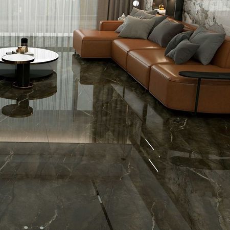 Piso Porcelanato Marmolizado Aria Chocolate 120x60cm 2.16m2 Orange
