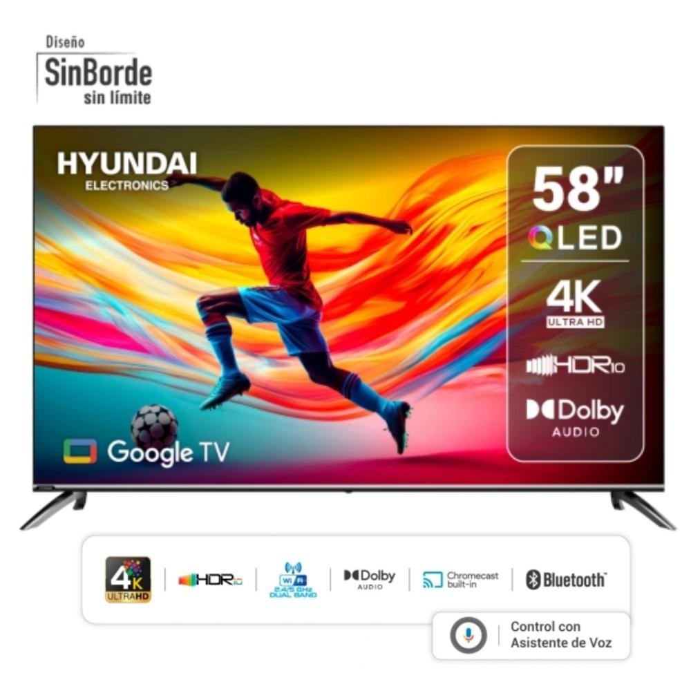 Televisor Smart TV Hyundai 58 QLED UHD 4K GoogleTV HYLED5813QG