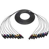 Sescom Cable Snake de Audio 8 Canales XLR Macho a XLR Hembra 25' 24 AWG con Conectores Neu
