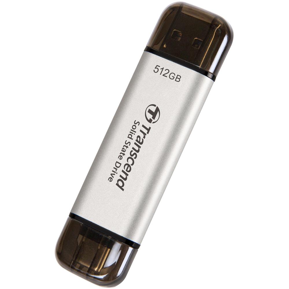 Transcend ESD310 SSD Portátil 512GB USB-C/A, Velocidades de Lectura hasta 1050 MB/s y Esc