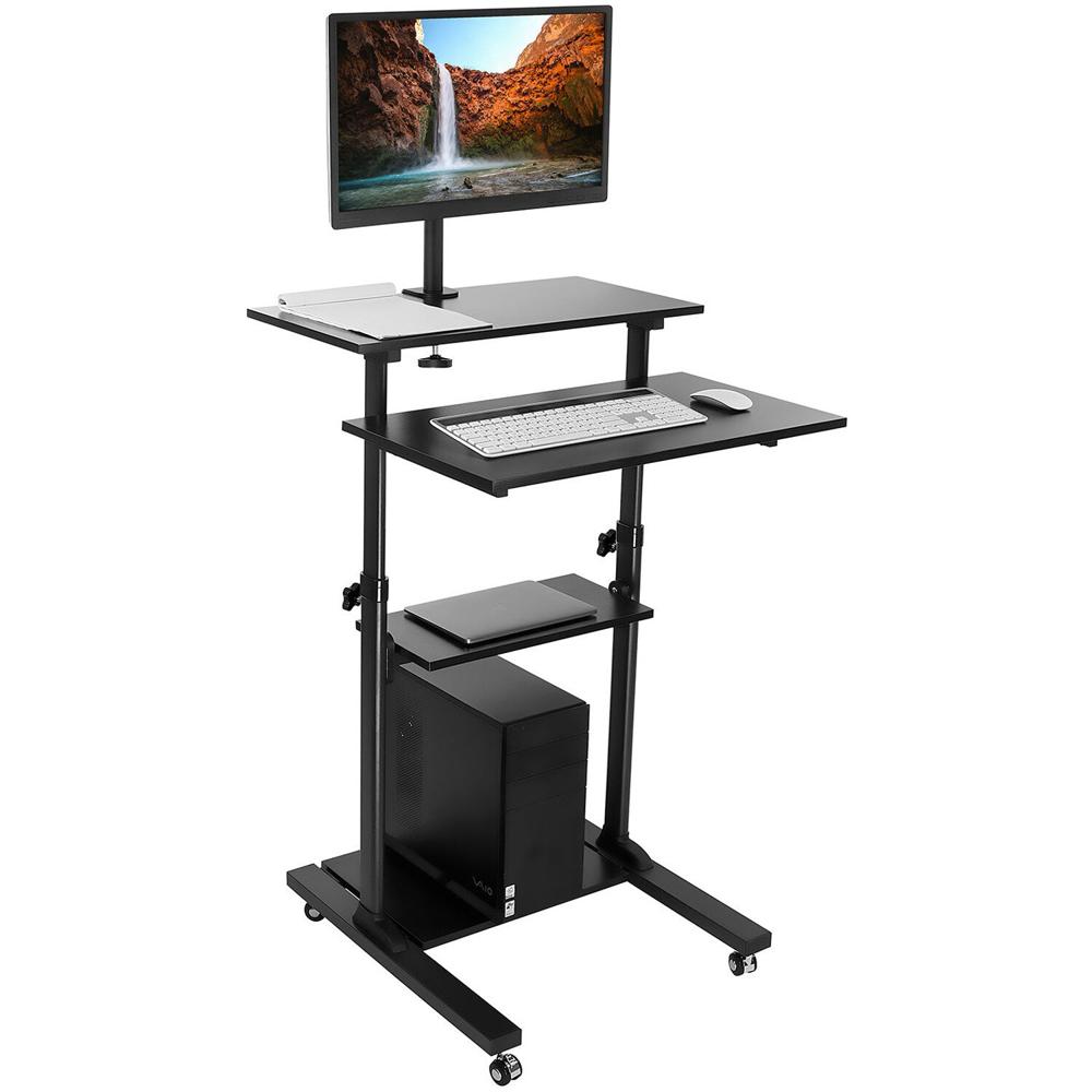 Mount-It! Estación de Trabajo Móvil con Soporte para Monitor - Altura Ajustable 37.3 a 5