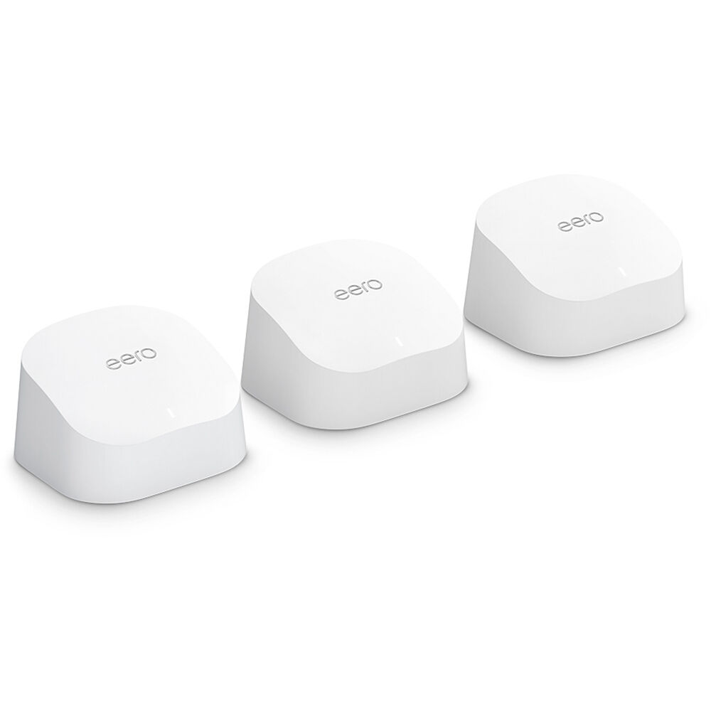eero 6 Sistema Mesh Wi-Fi 6 AX1800 Dual-Band con Router y 2 Extensores, Cobertura de hasta