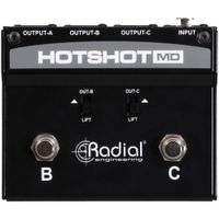 Radial Engineering HotShot MD Pedal de Ruteo de Micrófono de 3 Canales, Acero de 14 Ga, S
