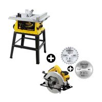 COMBO Sierra Circular SC16 1600W + 2 Discos 7-1/4"" Stanley + Sierra de banco 2000W Sst2001 Stanley