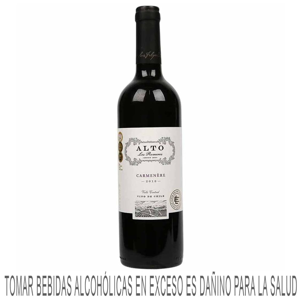 Vino Tinto ALTO LOS ROMEROS Carmenere Botella 750ml