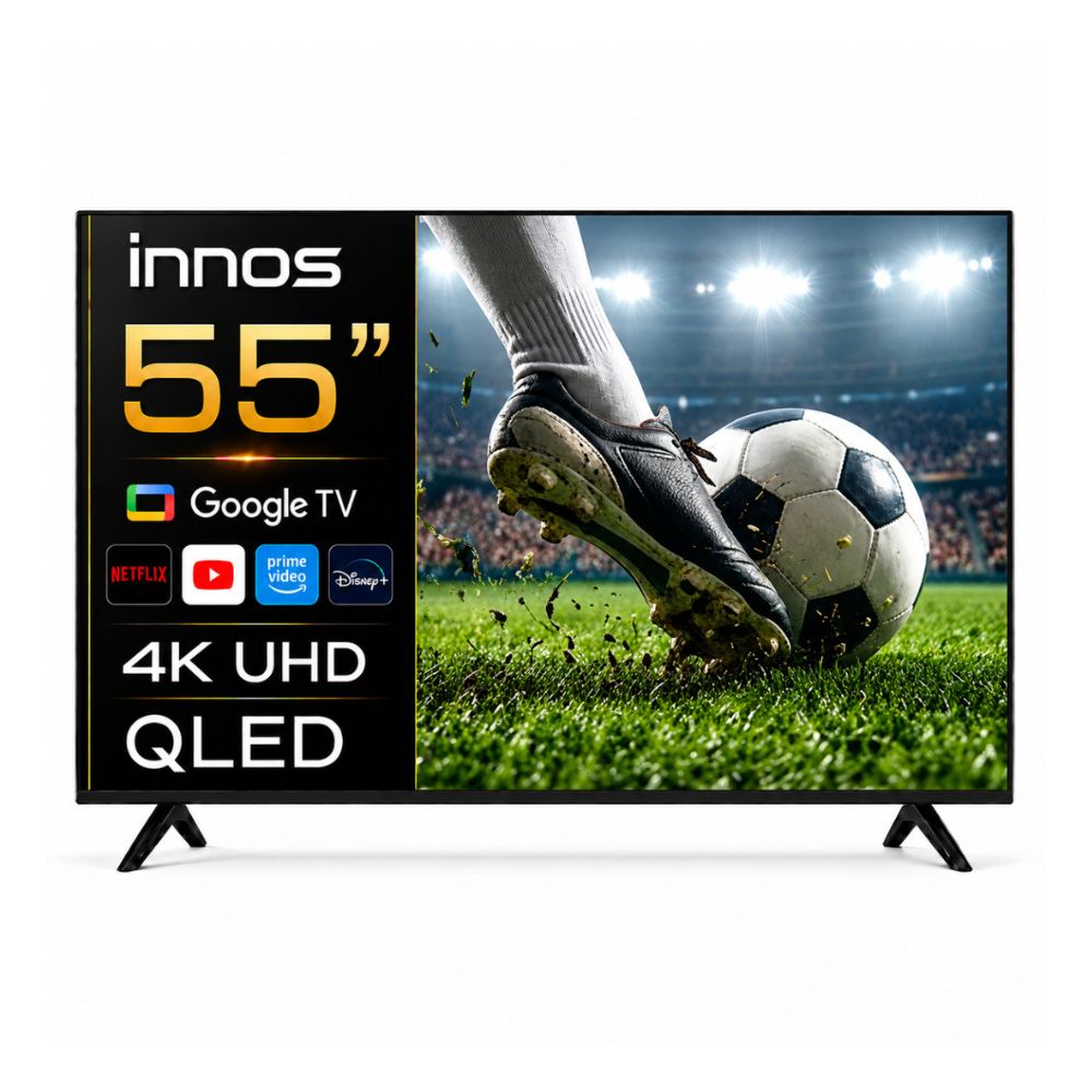 Televisor Smart TV Innos 55 pulgadas 4K UHD QLED Google TV - 2GB RAM 64GB ROM