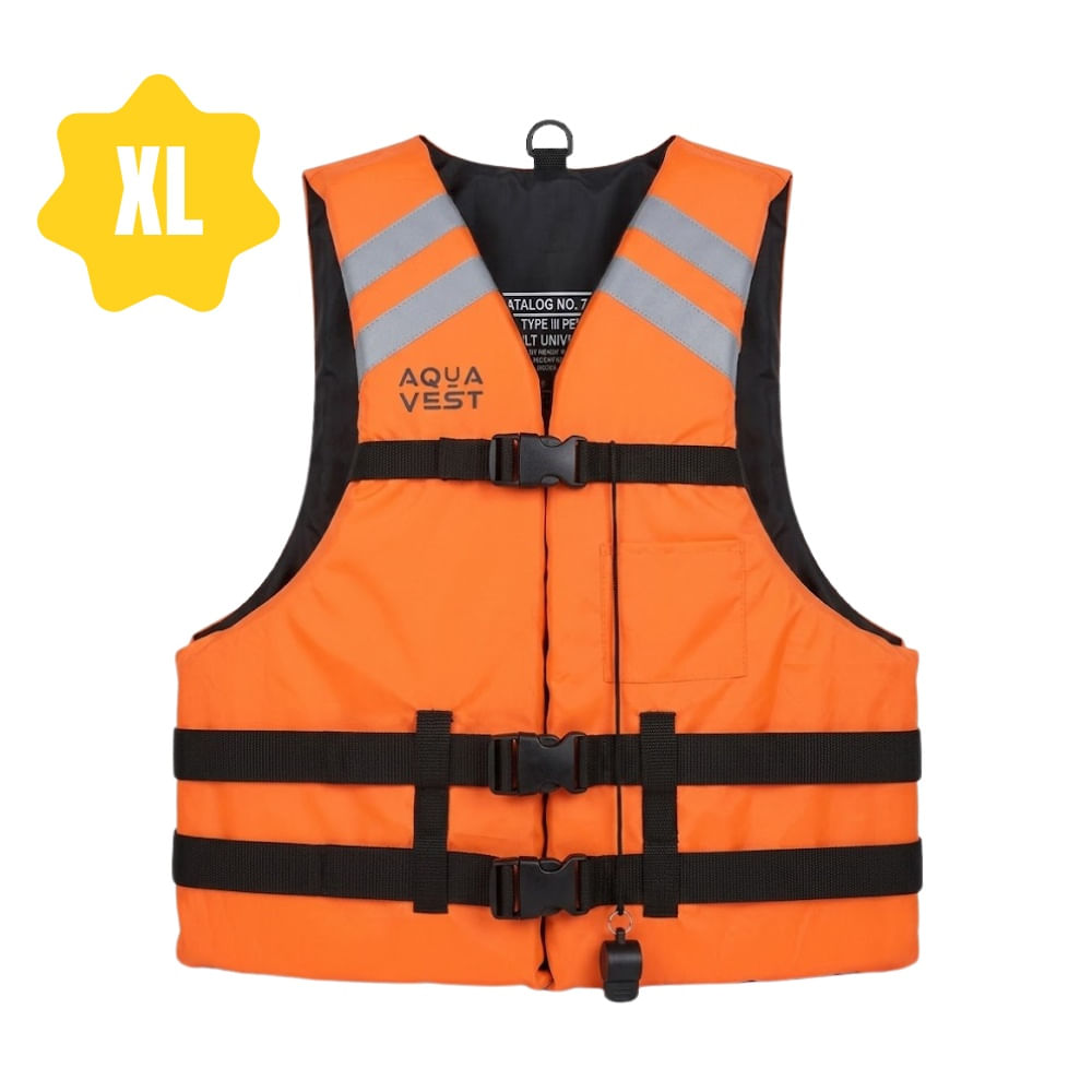 Chaleco Salvavidas Aqua Vest con Silbato y Cintas Reflectivas XL