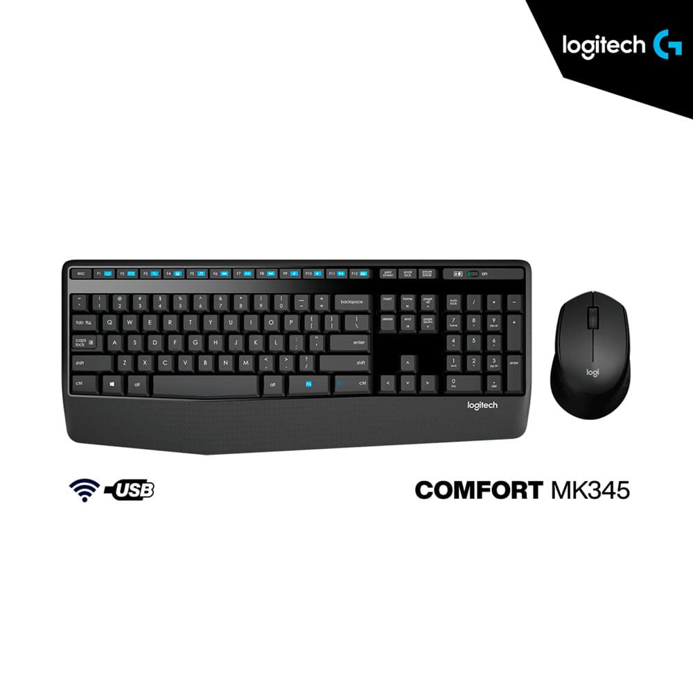 KIT LOGITECH 2 EN 1 TECLADO Y MOUSE MK345 INALAMBRICO