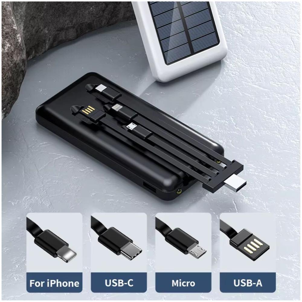 Cargador Power bank Demgel Carga Rápida 15000mAh Solar 4 en 1 Linterna Led Negro