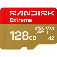 SanDisk Tarjeta de Memoria microSDXC 128GB Extreme UHS-I V30 A2 - Velocidades de Lectura h